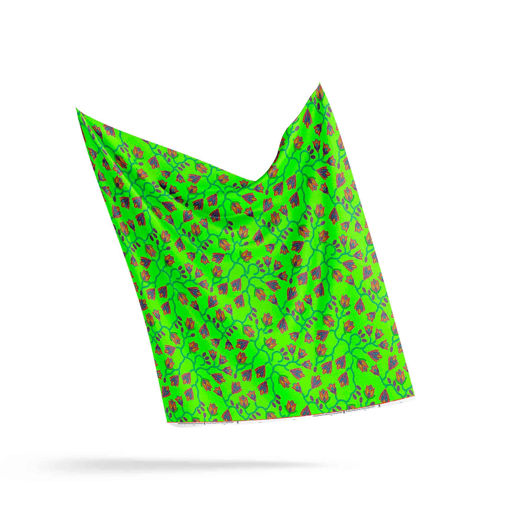 Spring Blossoms Neon Green 56 inch Cotton Poplin Pre Order