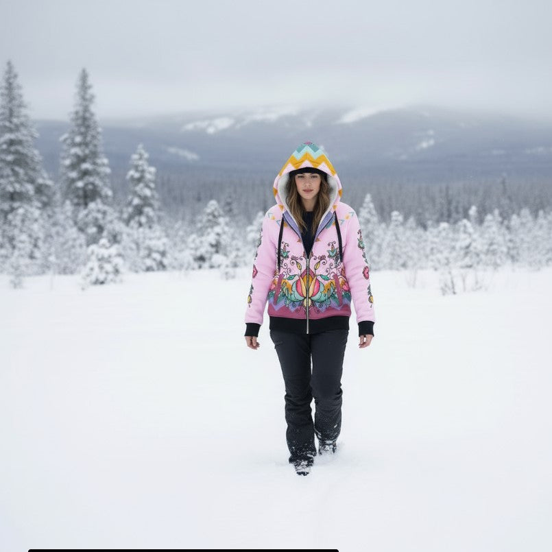 Harvest Hearth Floral Women's Sherpa Hoodie