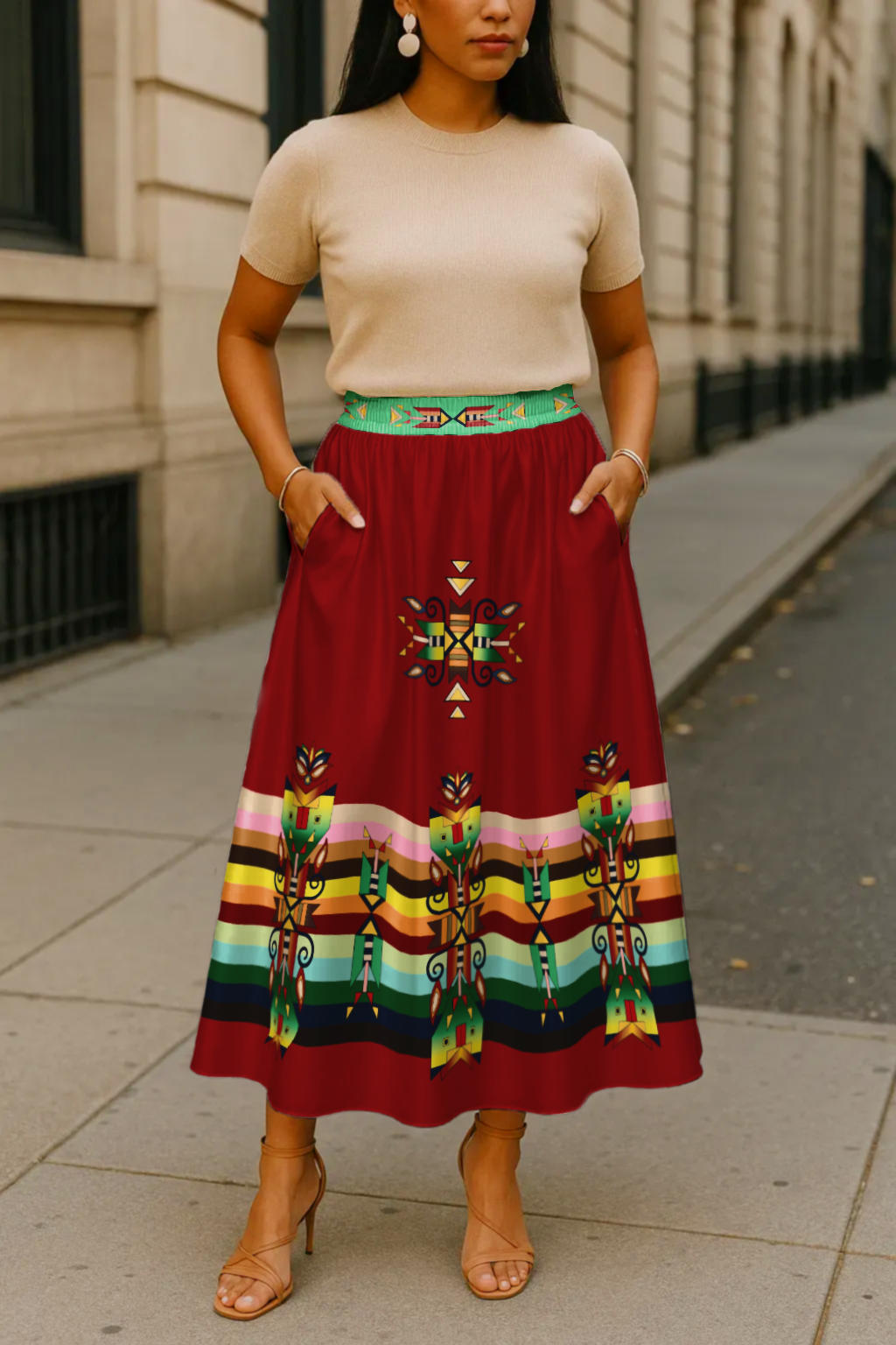 Heritage Tapestry Geometric Skirt