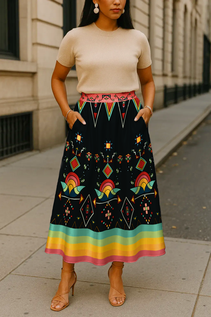 Horizon Blossom Dark Skirt