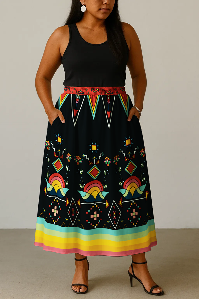 Horizon Blossom Dark Skirt