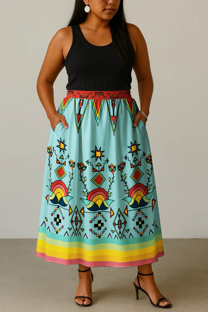 Horizon Blossom Light Blue Skirt