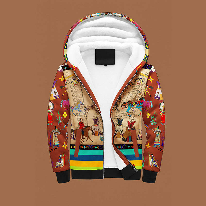Horse Raid Rust Sherpa Hoodie