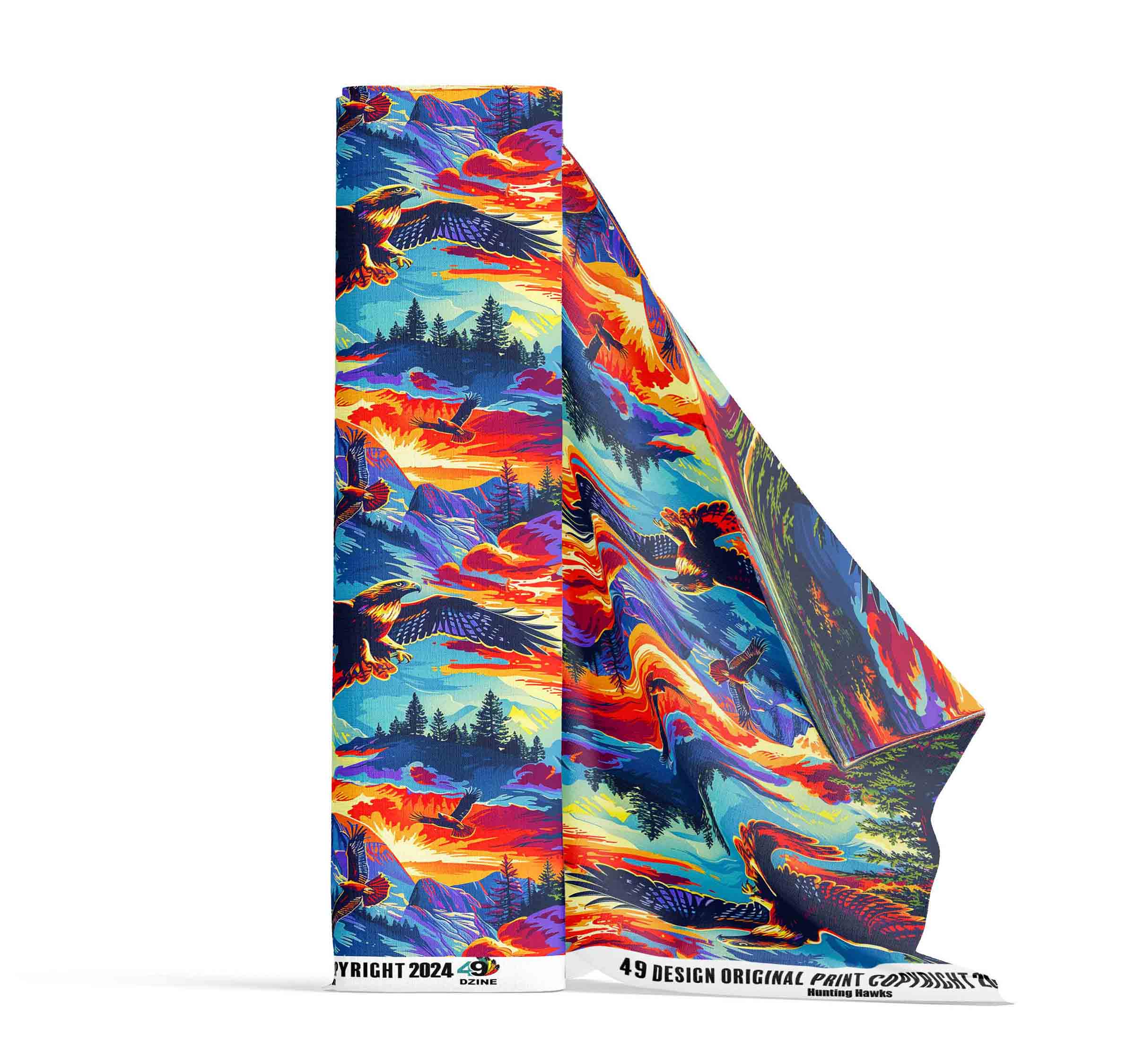 Hunting Hawks 42 Inch Cotton Poplin Pre Order