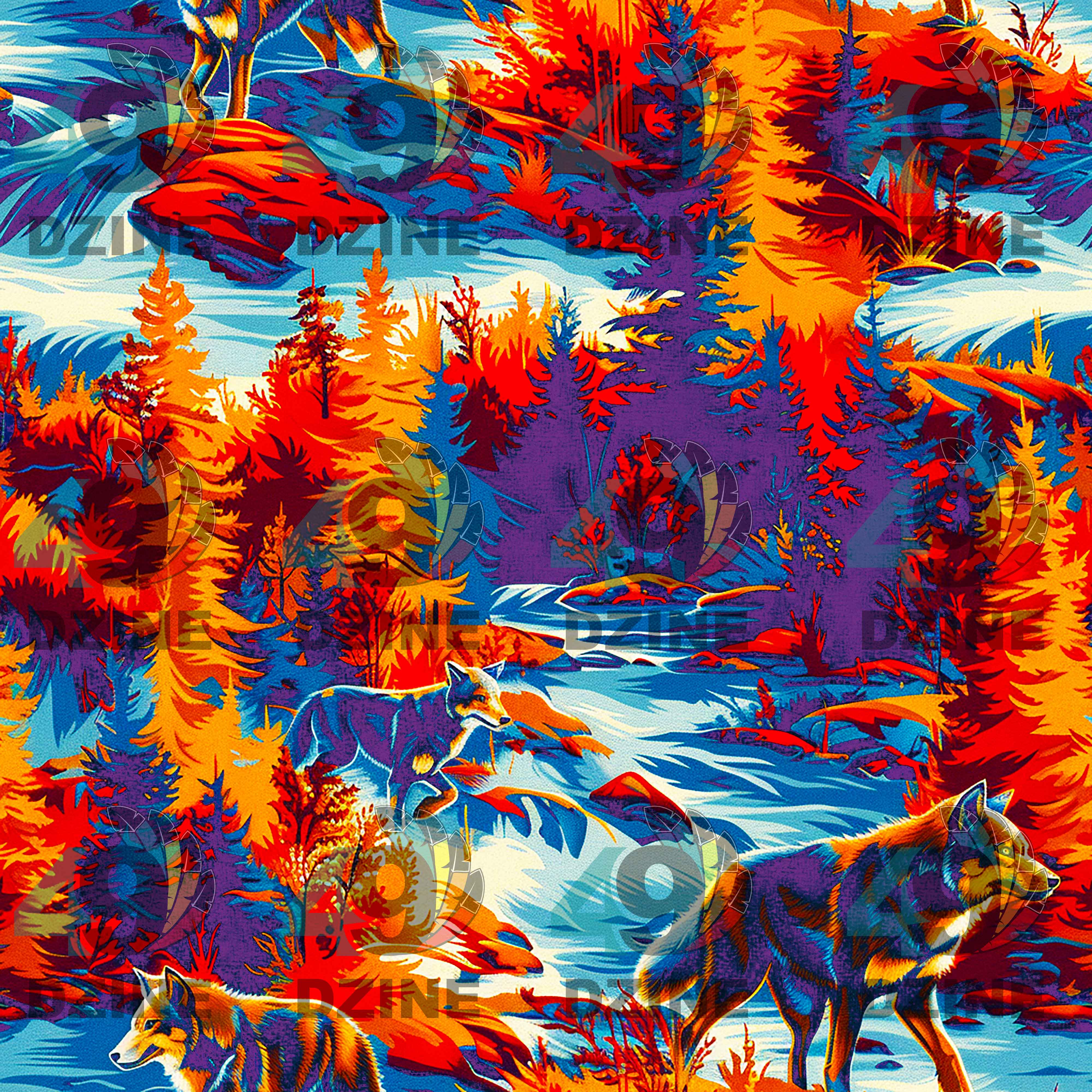 Hunting Wolves II 42 Inch Cotton Poplin Pre Order