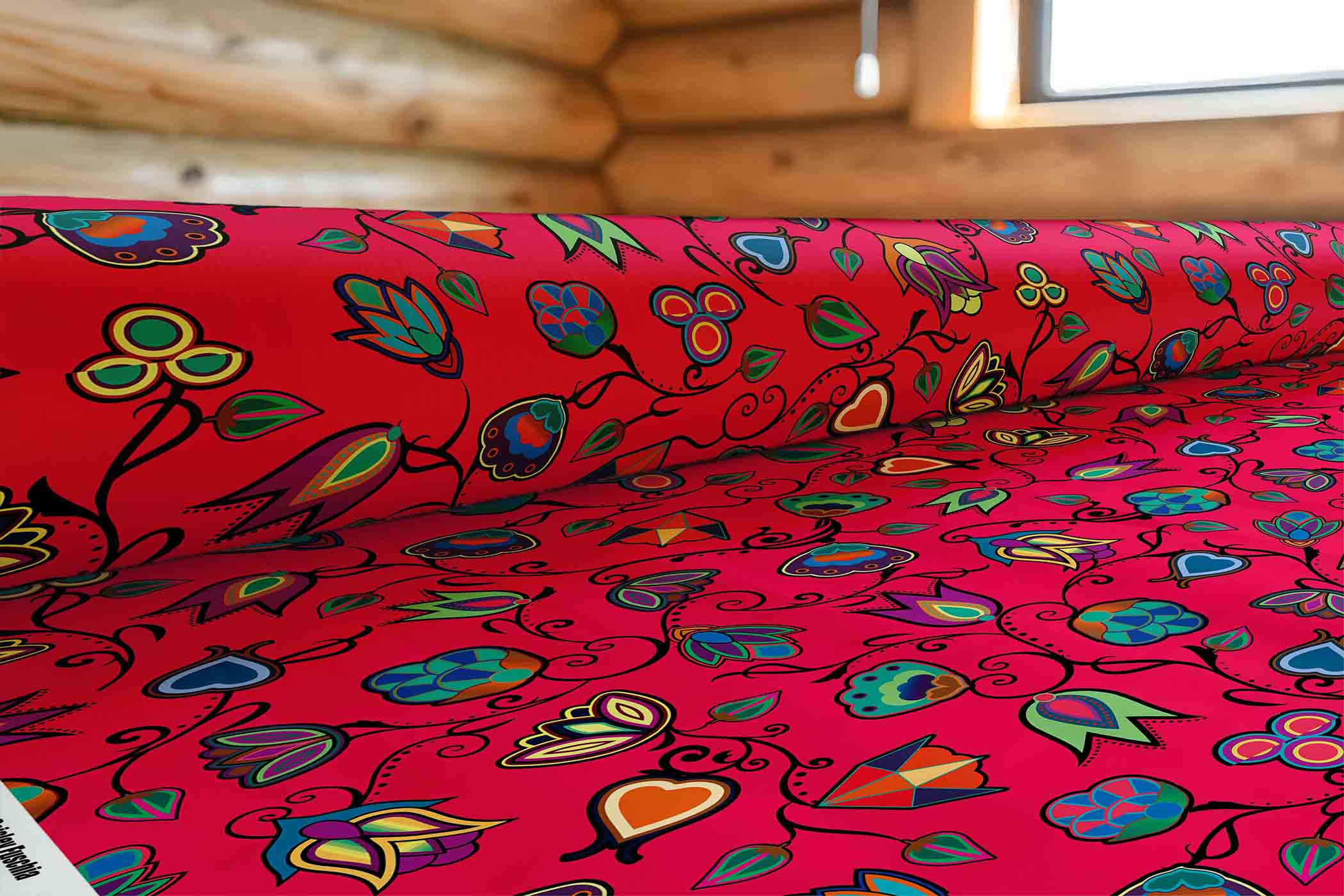 Indigenous Paisley Fuschia 42 inch Cotton Poplin Pre Order