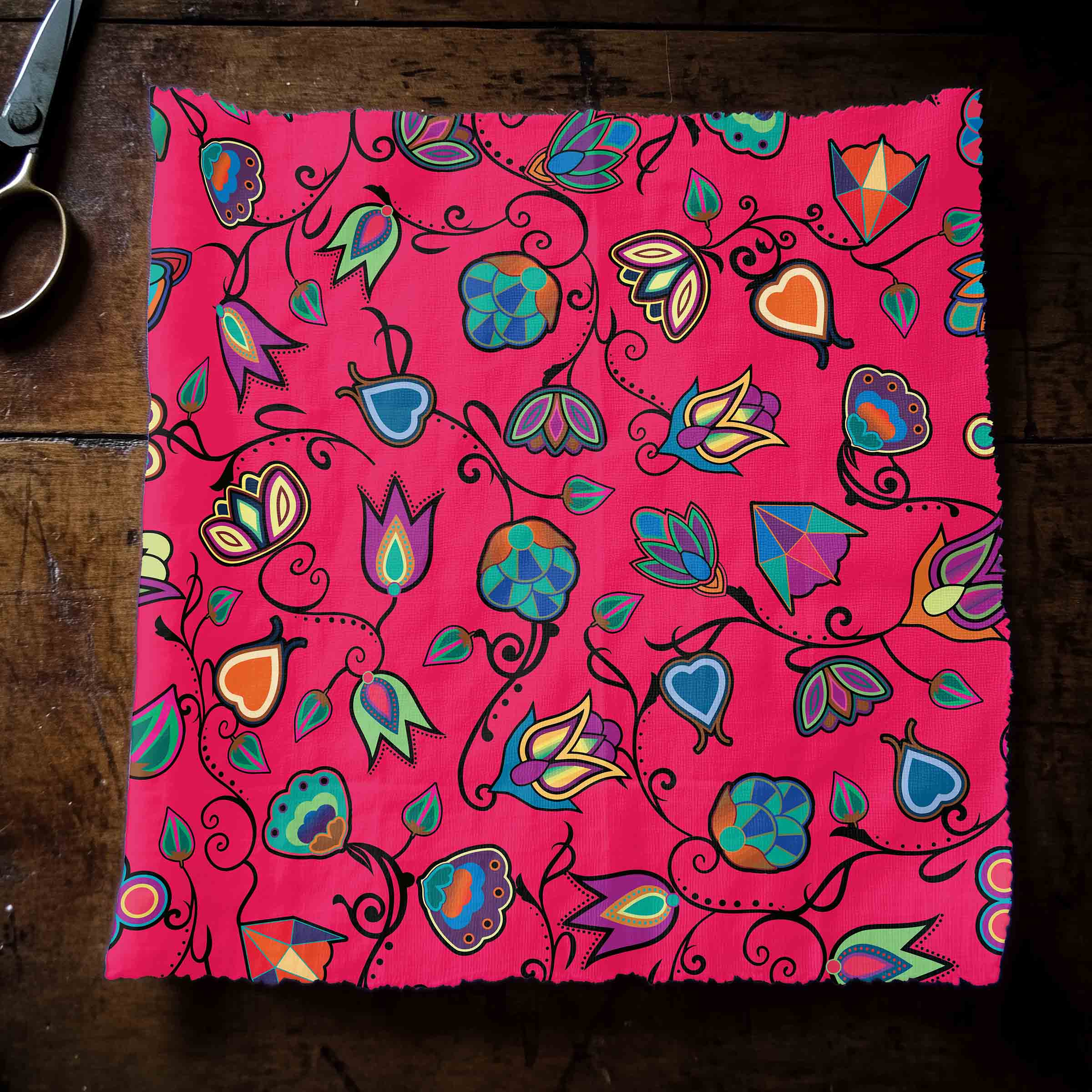 Indigenous Paisley Fuschia 42 inch Cotton Poplin Pre Order