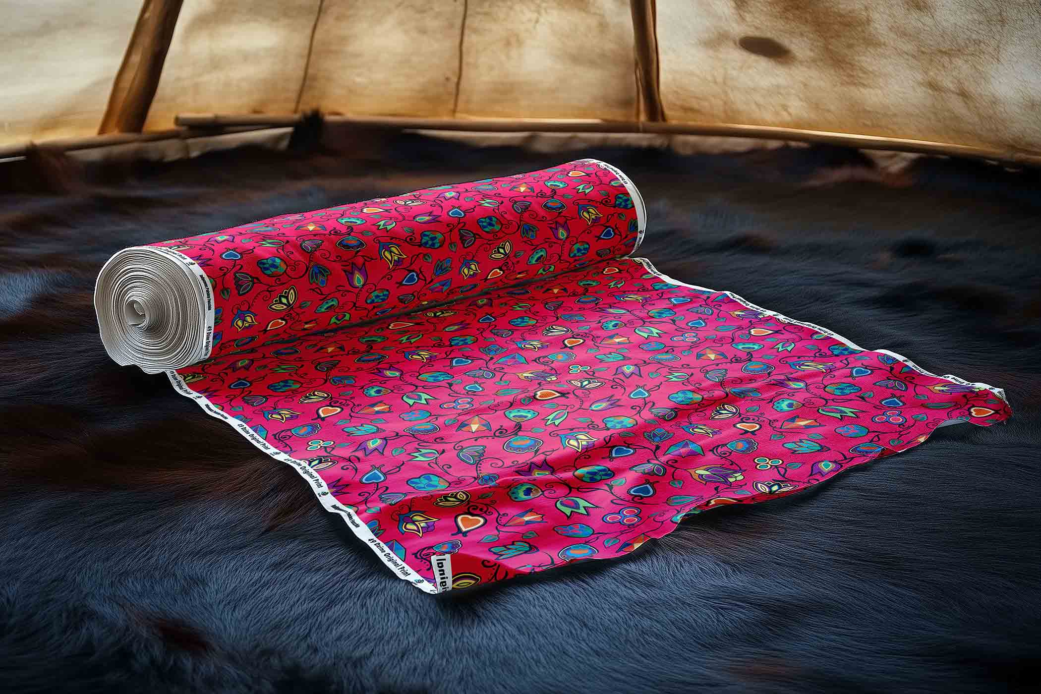 Indigenous Paisley Fuschia 42 inch Cotton Poplin Pre Order