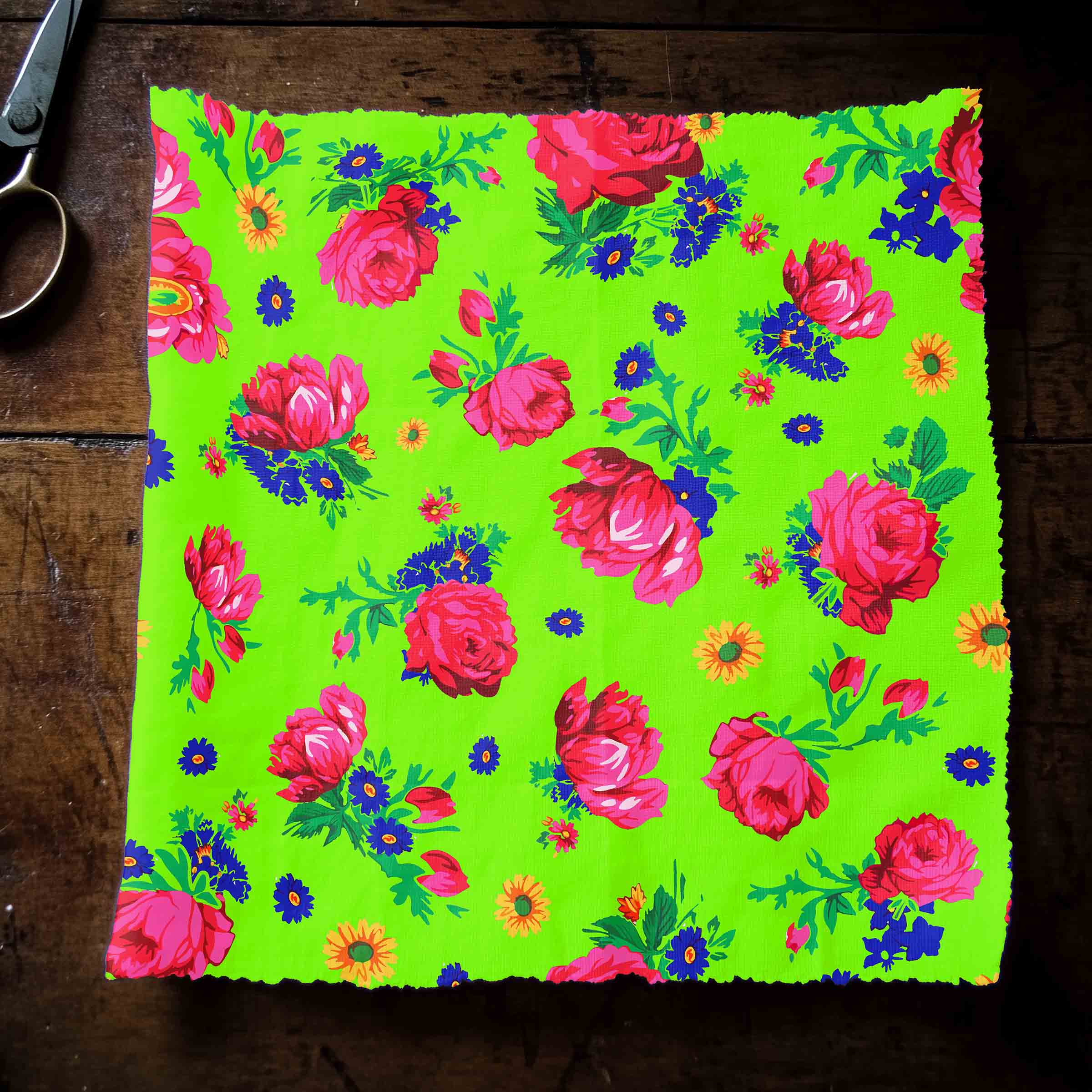 Kokum Ceremony Neon Green Satin Fabric By the Yard Pre Order
