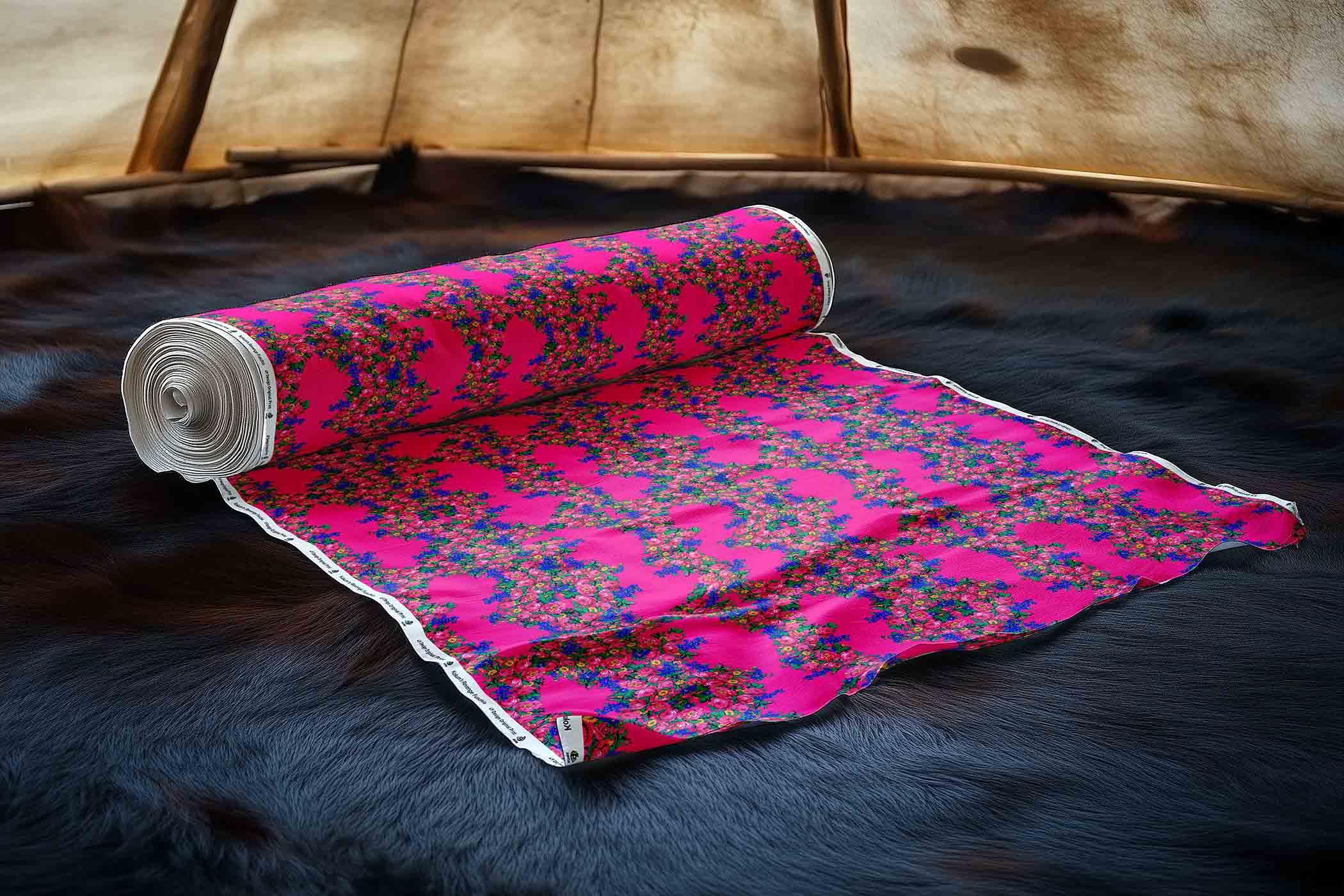 Kokum's Revenge Fuschia Satin Fabric By the Yard Pre Order