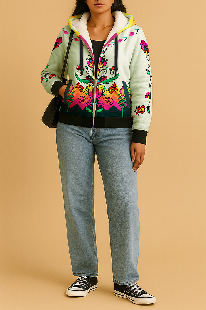 Autumn Kinship Wreath Women's Sherpa Hoodie