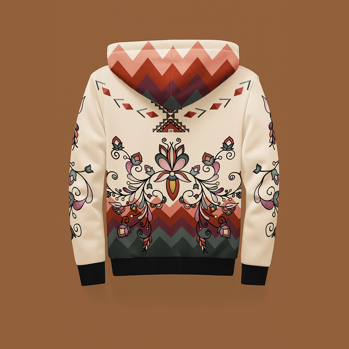 Burnt Sky Petals Women's Sherpa Hoodie