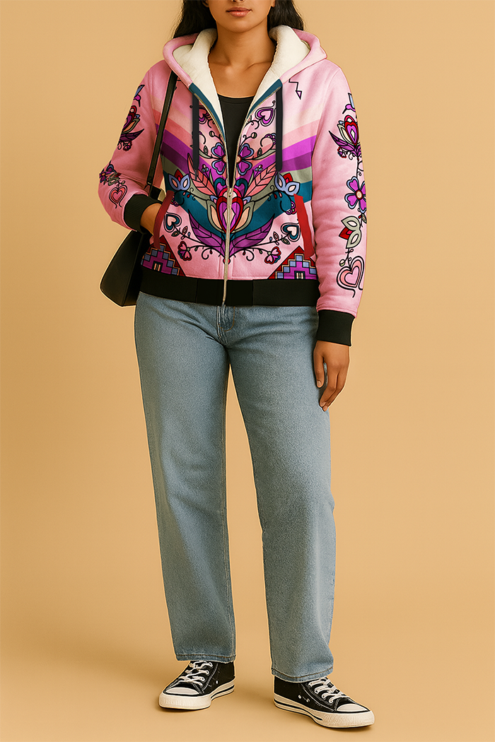 Frosted Leaf Spirit Women's Sherpa Hoodie