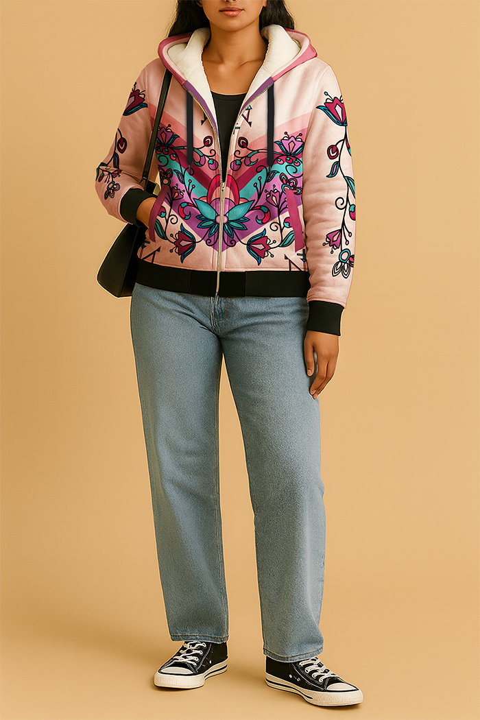 Frosted Petals Women's Sherpa Hoodie