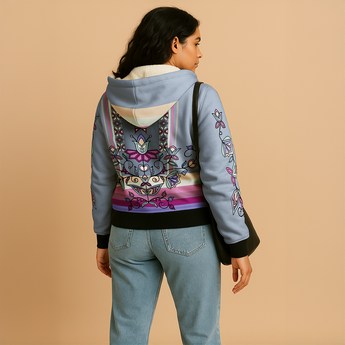 Moonlit Frost Women's Sherpa Hoodie