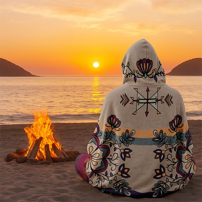 Aurora Petal Glow Women's Hooded Blanket