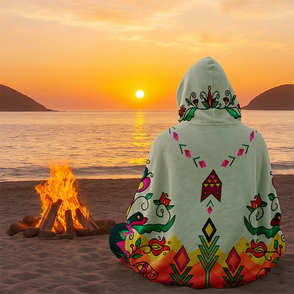 Autumn Kinship Wreath Women's Hooded Blanket