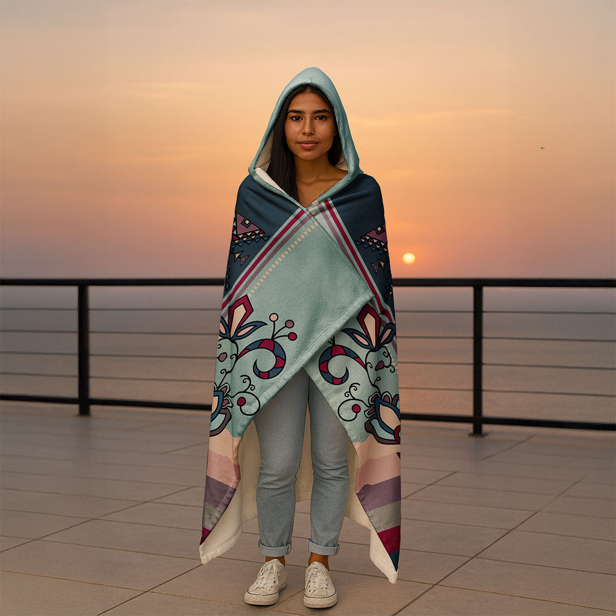 Northern Ember Women's Hooded Blanket