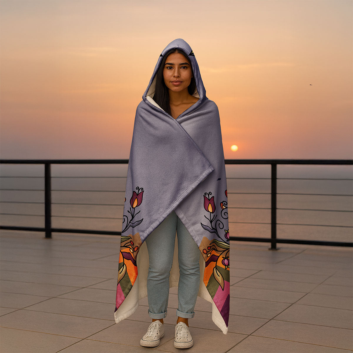 Red Willow Whispers Women's Hooded Blanket