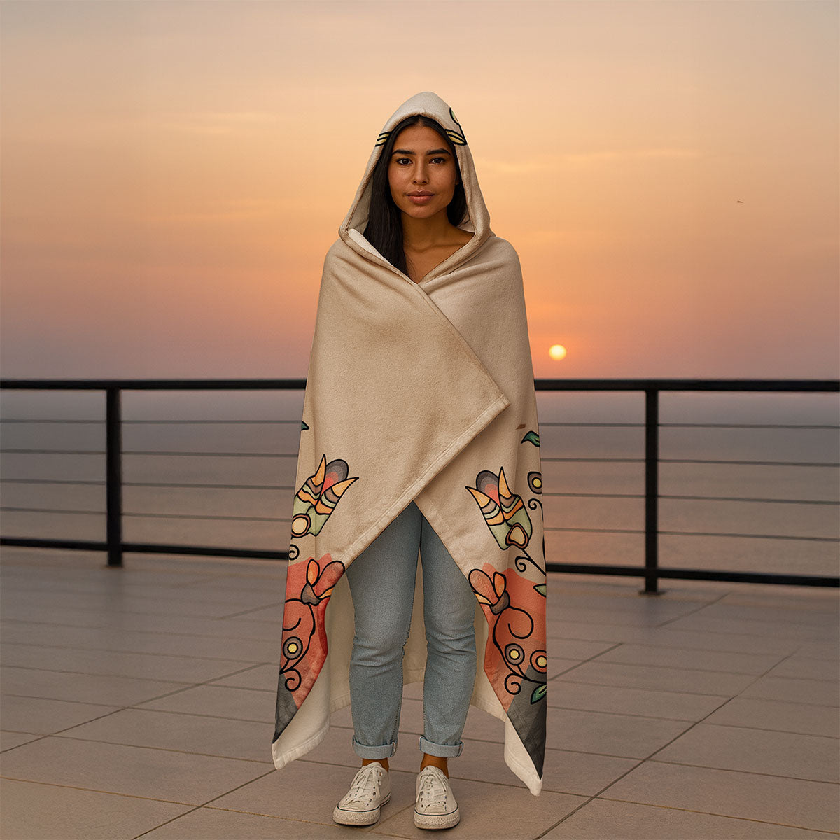 Roots and Rising Earthy Women's Hooded Blanket