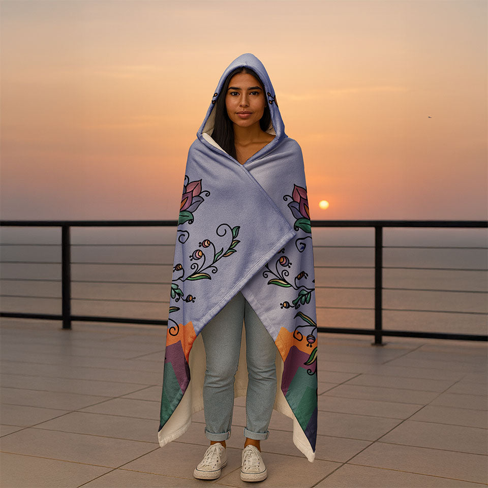 Rust & Ember Flower Song Women's Hooded Blanket