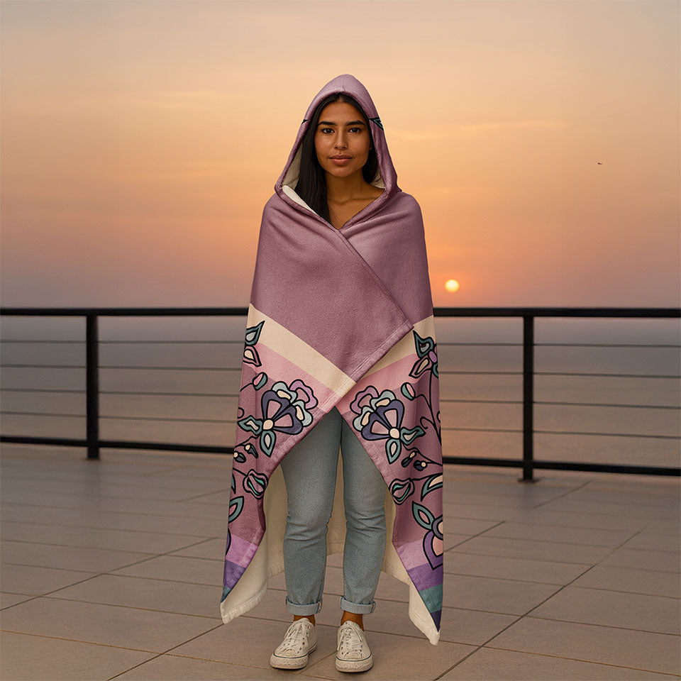 Snow Petal Spirit Women's Hooded Blanket
