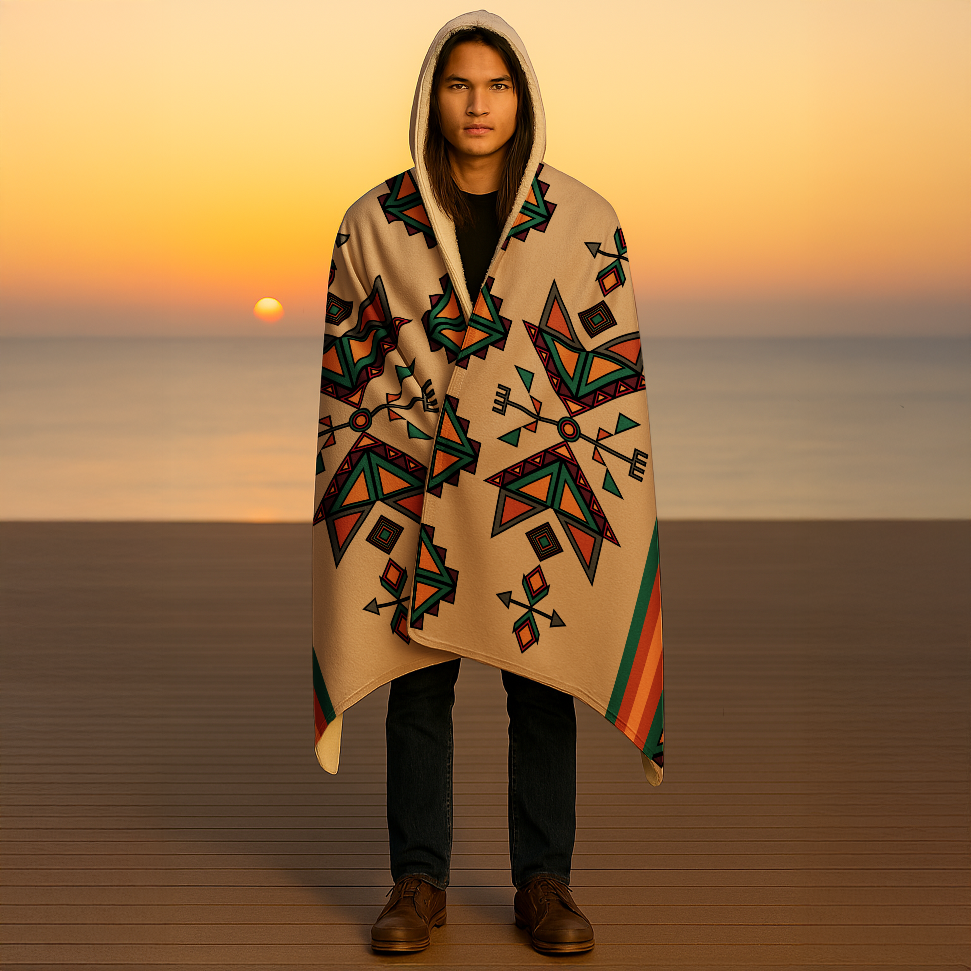 Arrow Dawn Men's Hooded Blanket