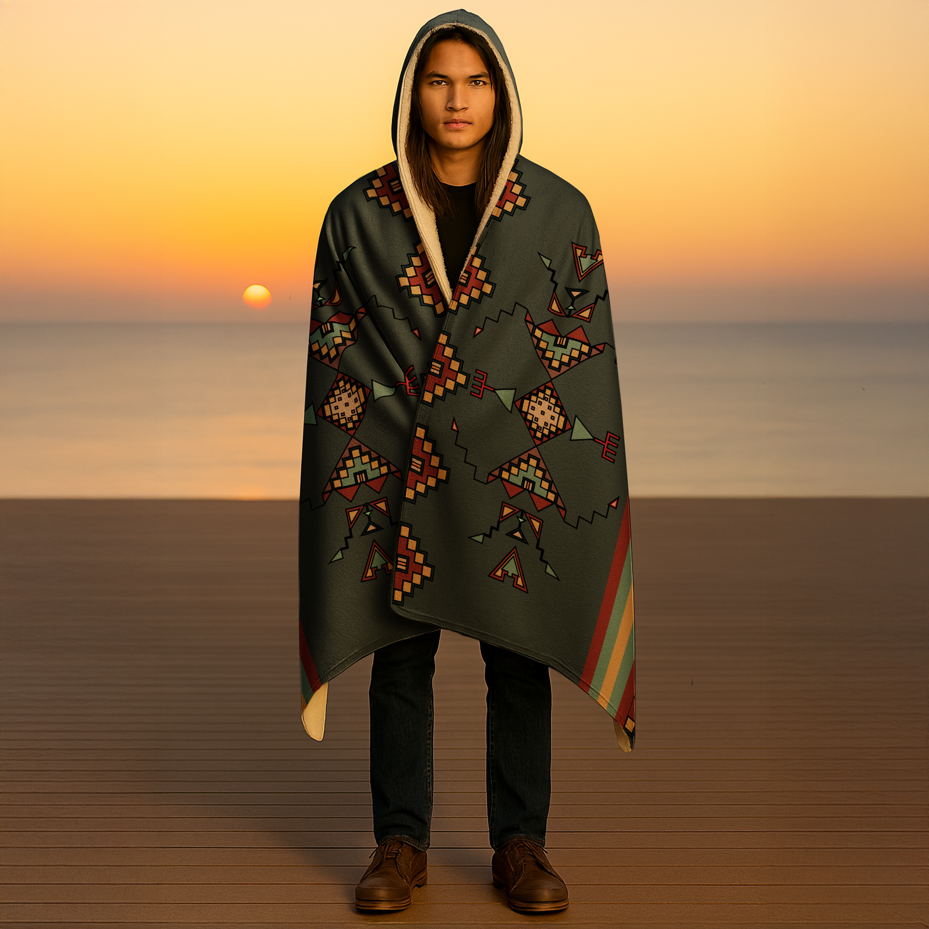 Earth Stepper Men's Hooded Blanket