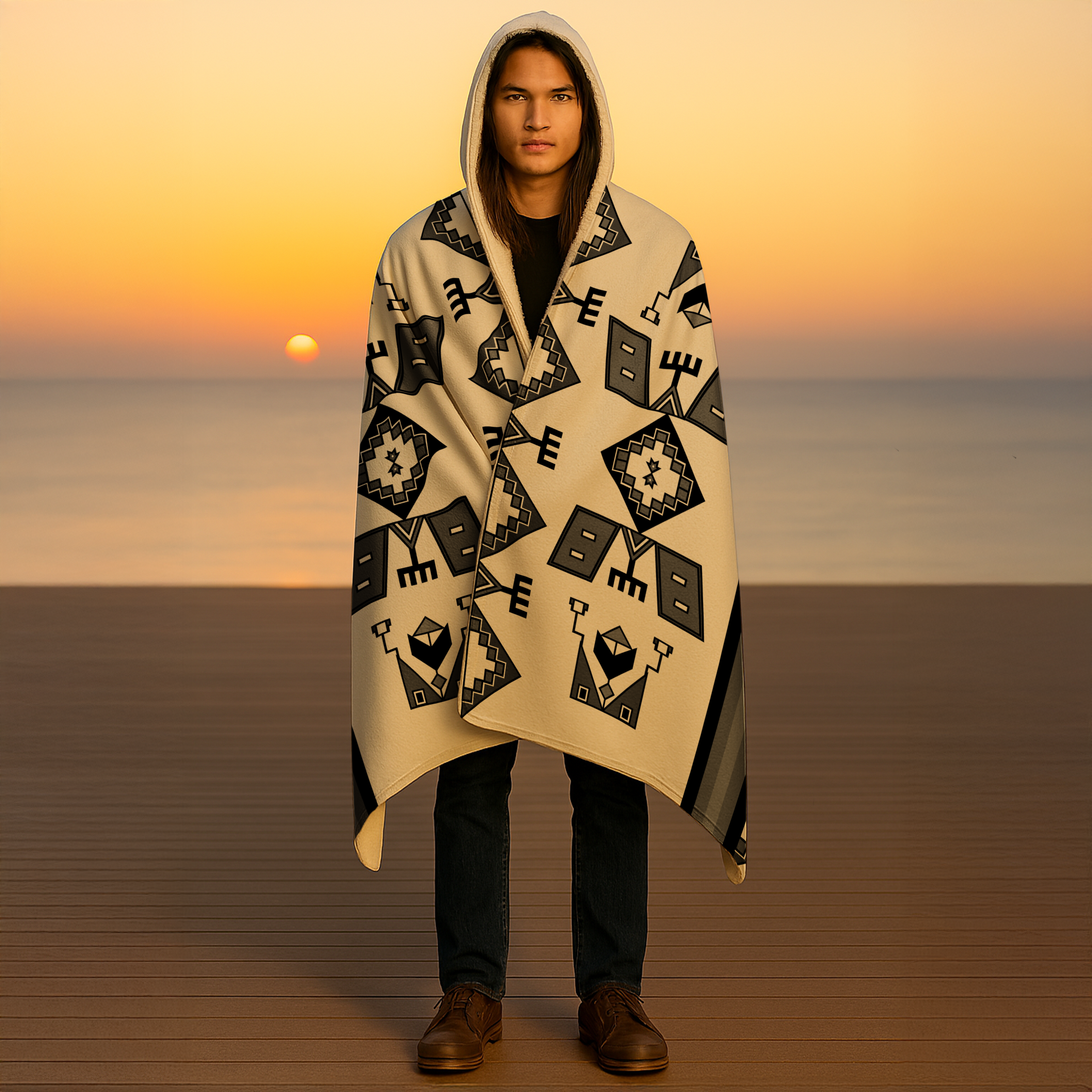 Thunder Drum Men's Hooded Blanket