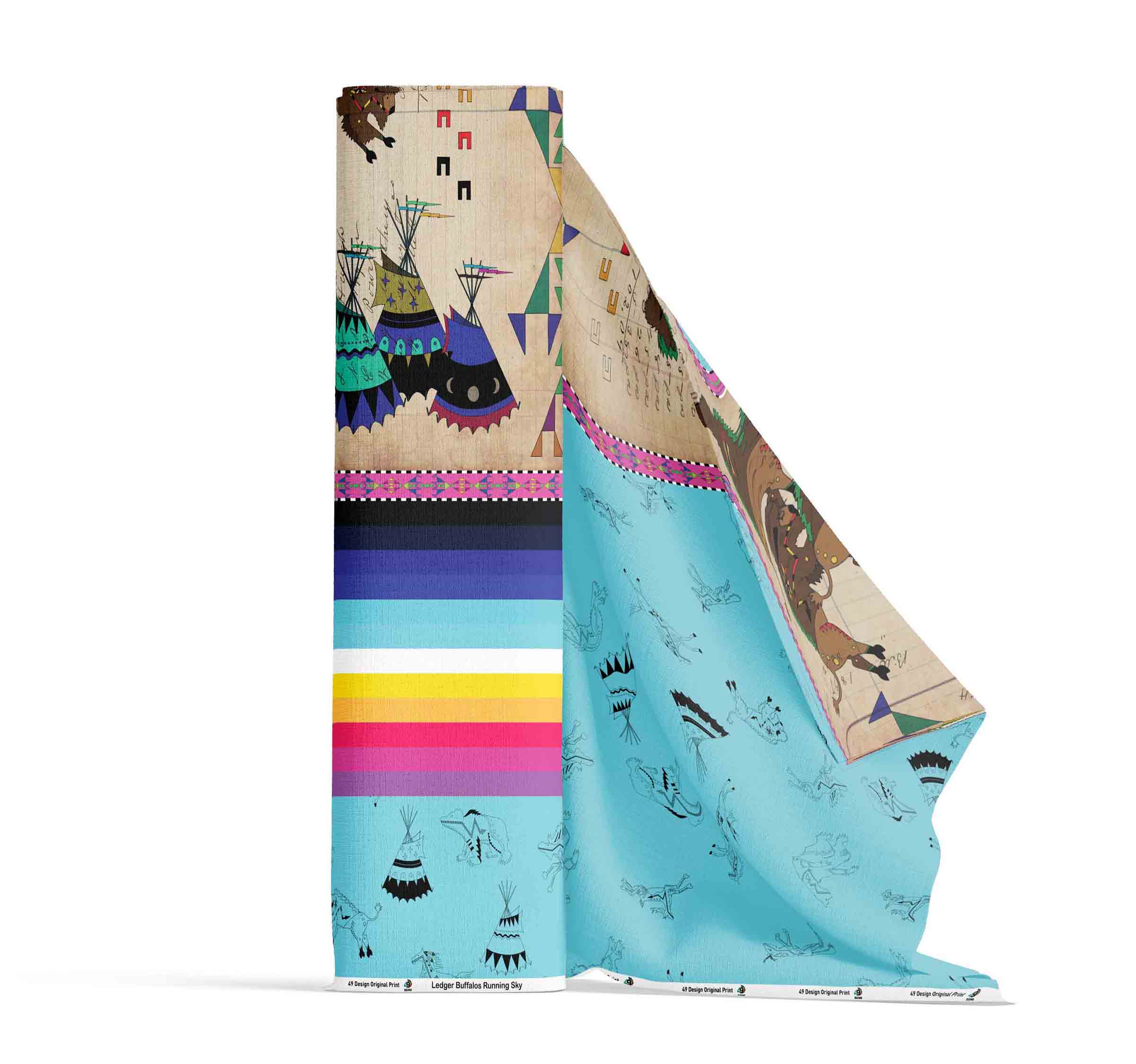 Ledger Buffalos Running Sky 42 Inch Cotton Poplin Pre Order