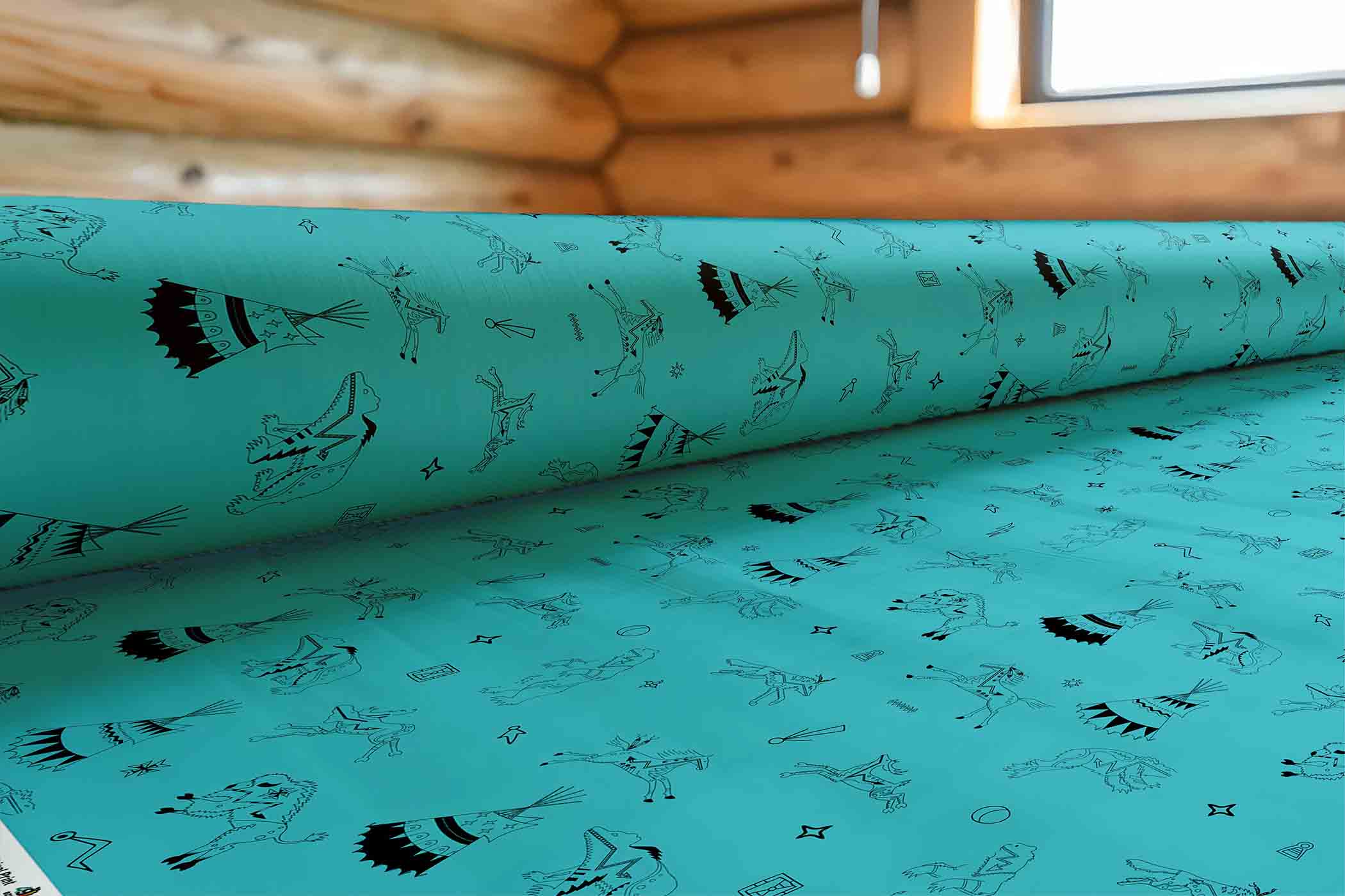 Ledger Dabbles Turquoise 42 Inch Cotton Poplin Pre Order