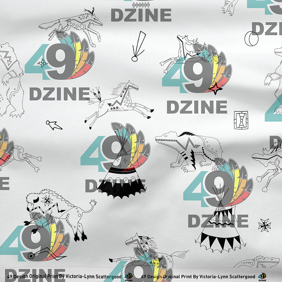 Ledger Dabbles White Satin Fabric By the Yard Pre Order