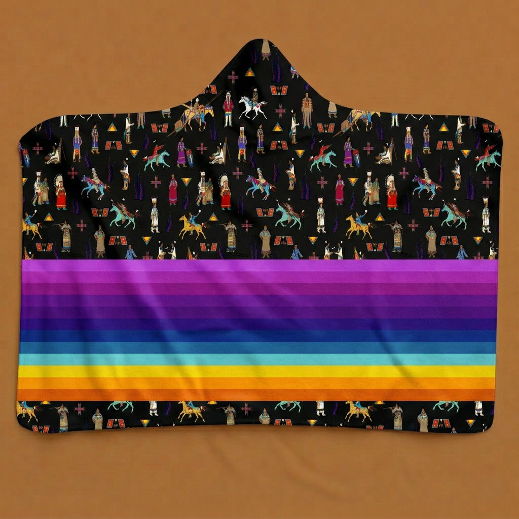 Lineage Figures Black Hooded Blanket