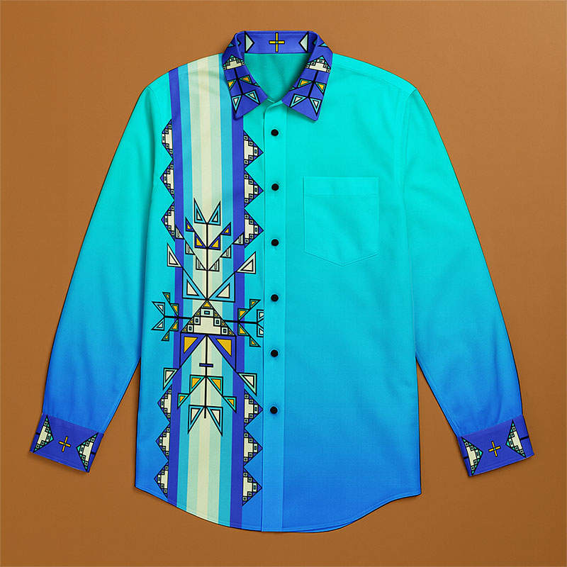 Bear Shield Men's Casual Dress Shirt