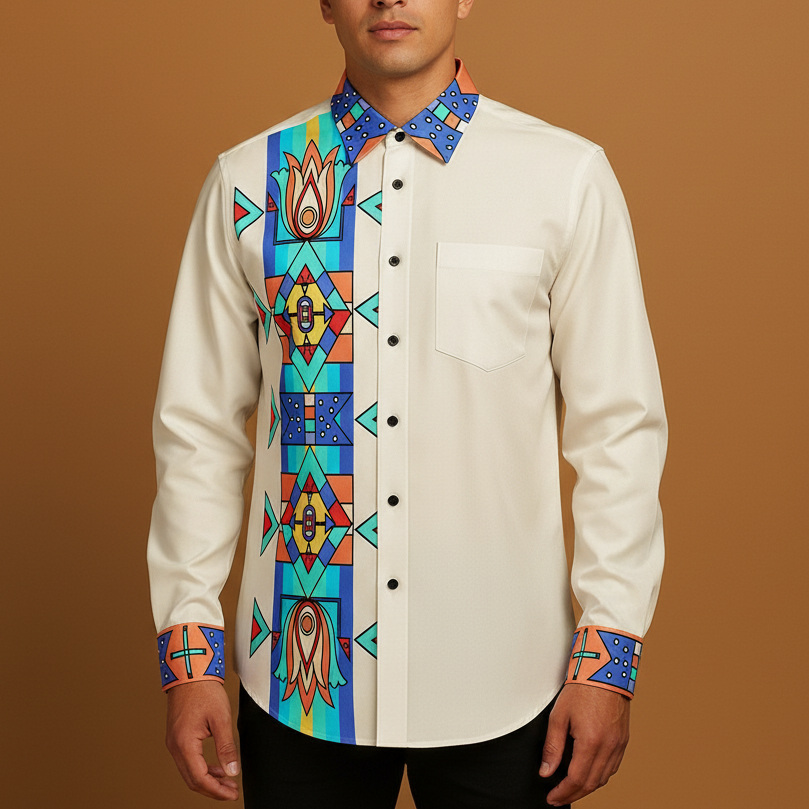 Flames of Heritage Men's Casual Dress Shirt