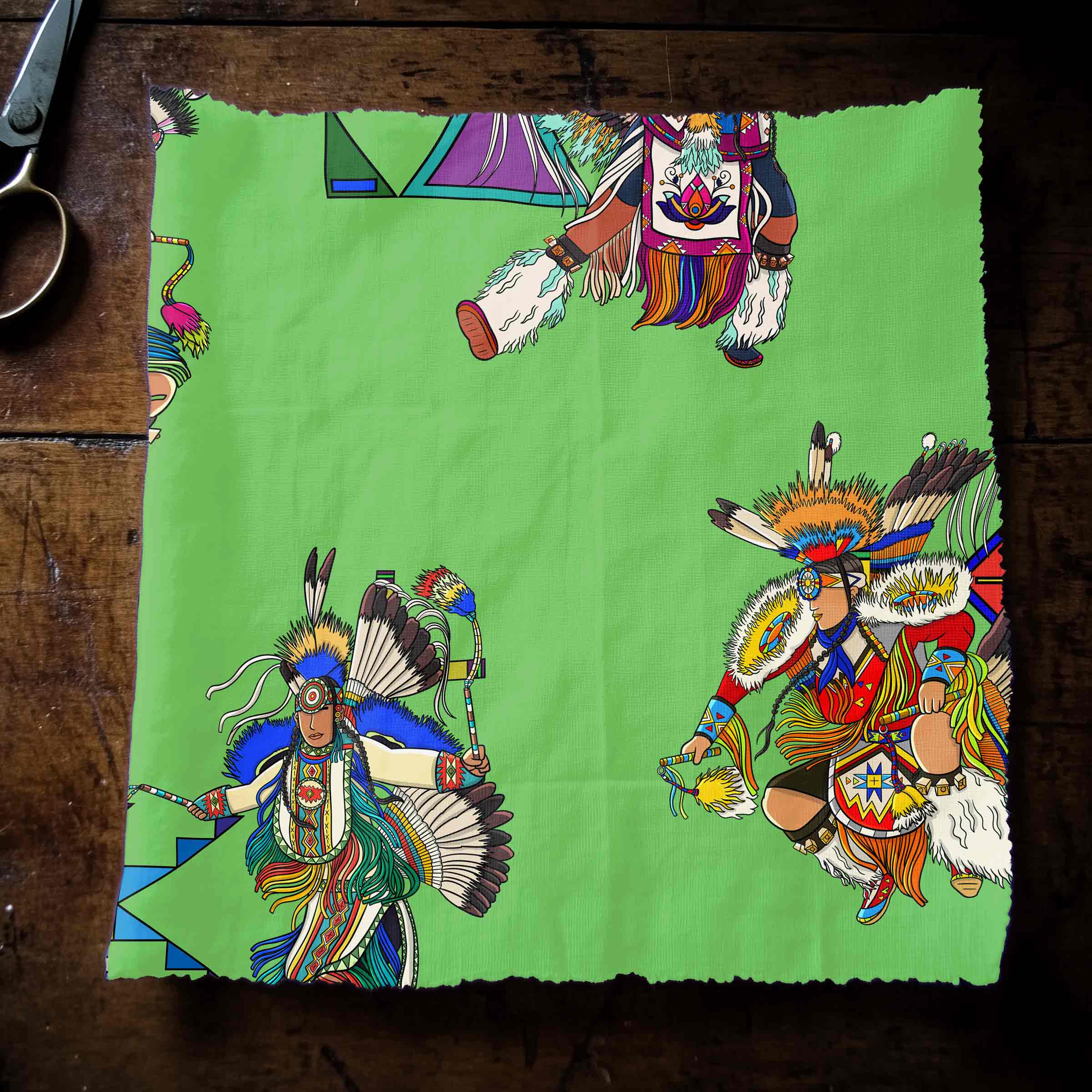 Men's Fancy Dancers Grass Large 42 Inch Cotton Poplin Pre Order