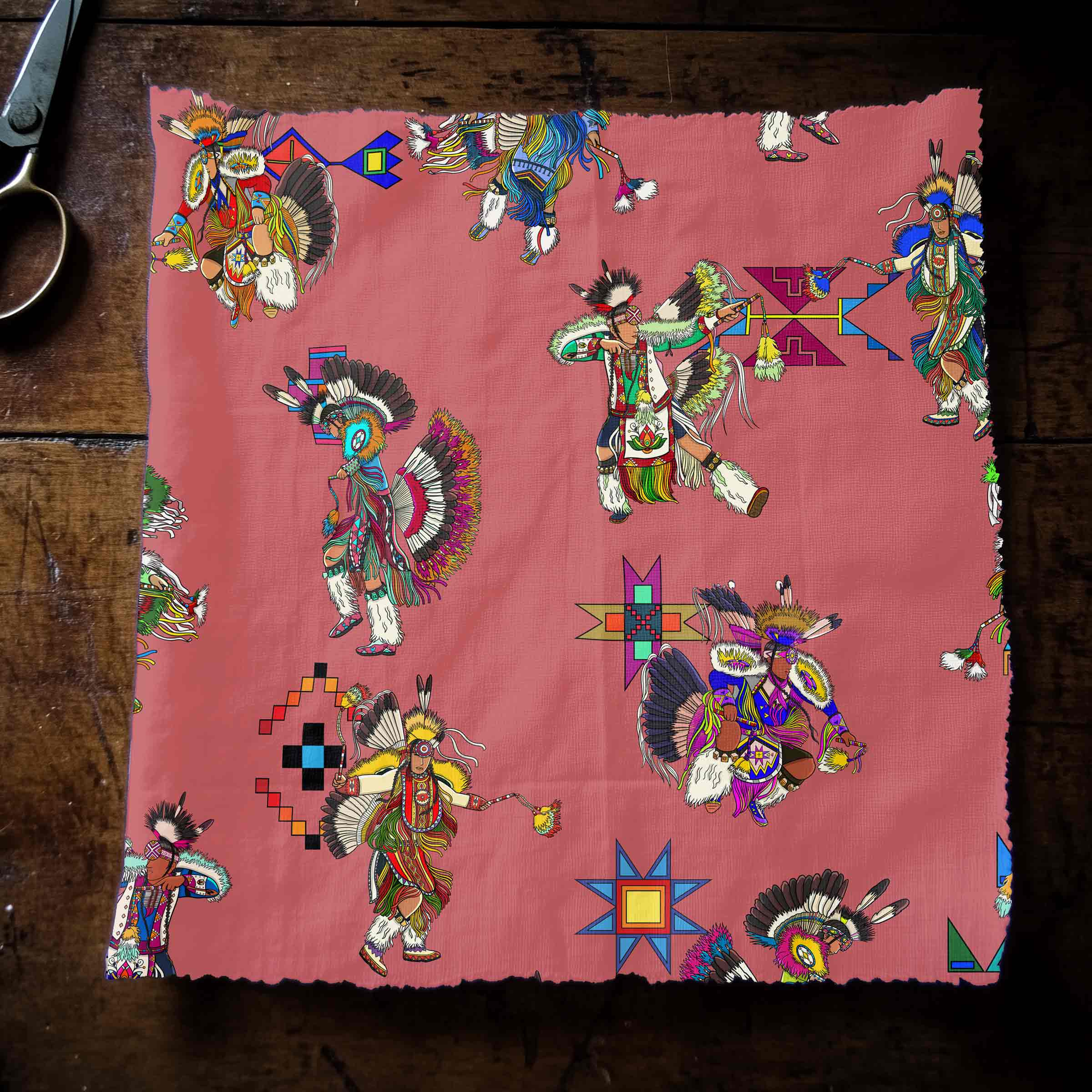 Men's Fancy Dancers Terra Cotta Small 42 Inch Cotton Poplin Pre Order