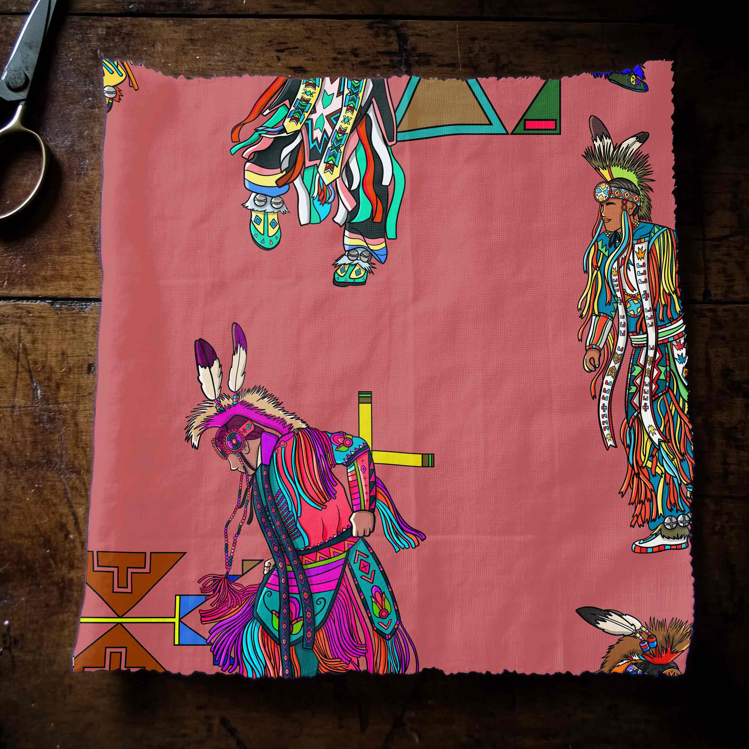 Men's Grass Dancers Terra Cotta Large 42 Inch Cotton Poplin Pre Order