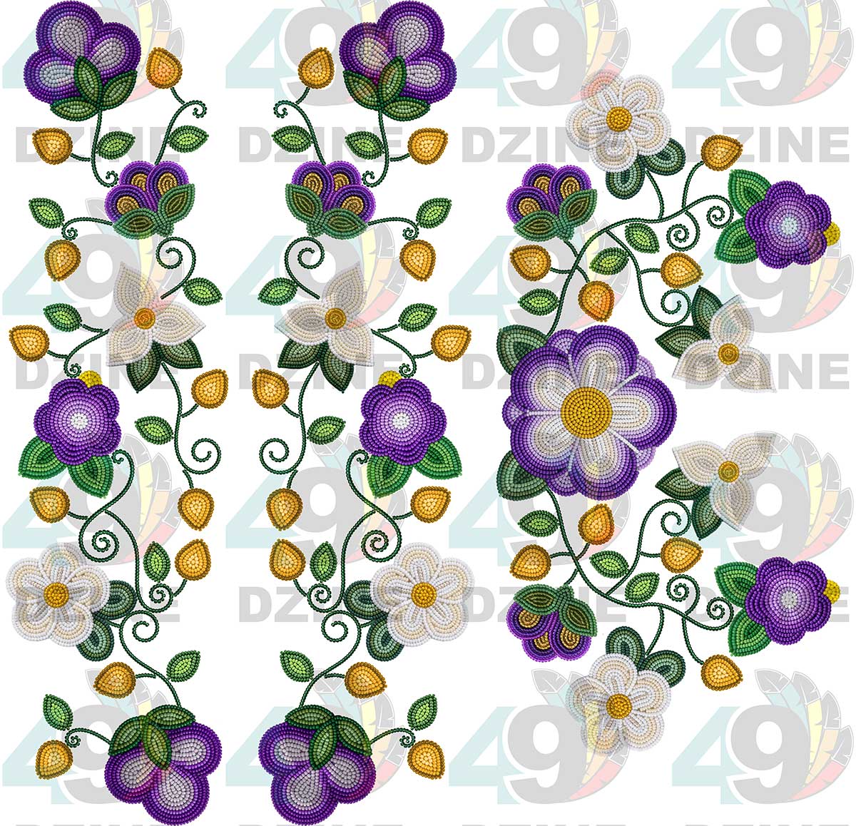 Midnight Moss Bloom Set Transfer (Various Sizes)