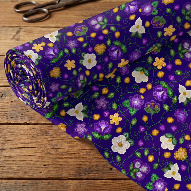 Midnight Moss Bloom Aubergine Satin Fabric By the Yard Pre Order