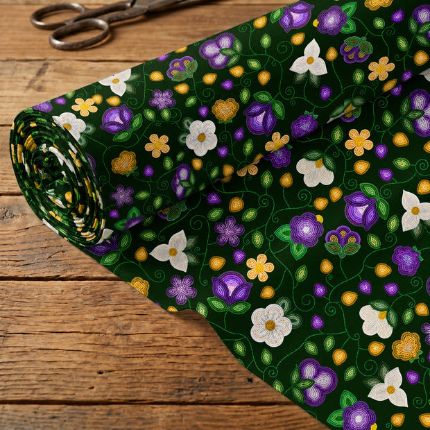 Midnight Moss Bloom Forest Satin Fabric By the Yard Pre Order