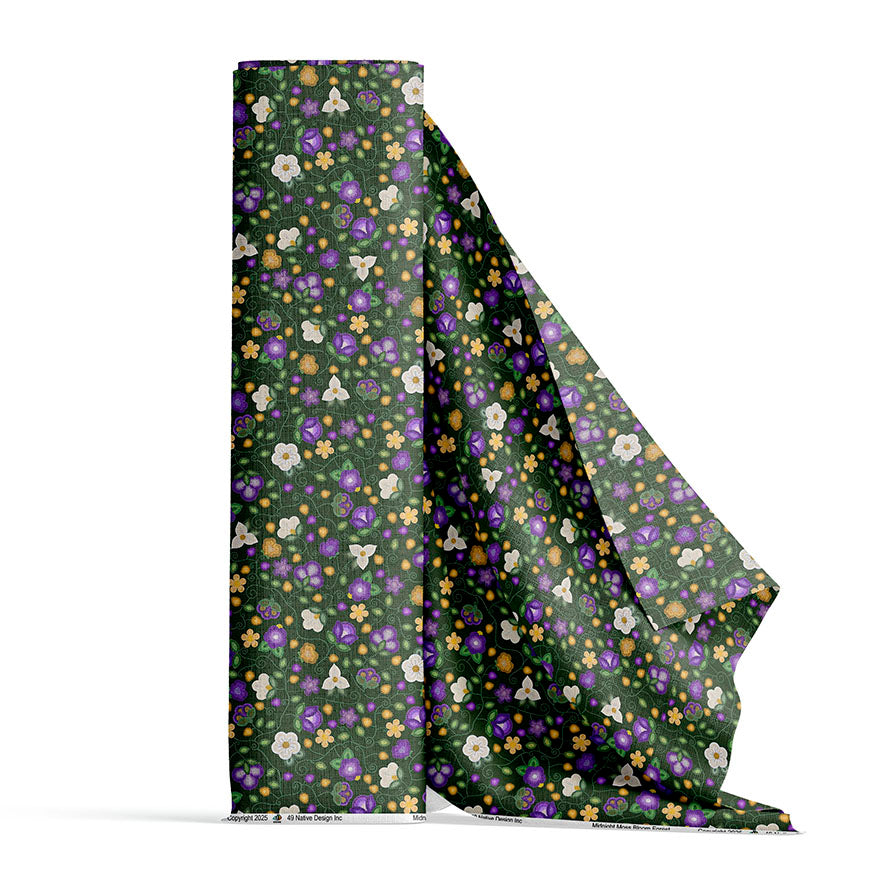 Midnight Moss Bloom Forest 42 Inch Cotton Poplin Pre Order
