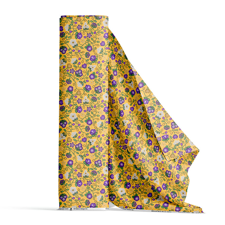 Midnight Moss Bloom Yellow 42 Inch Cotton Poplin Pre Order