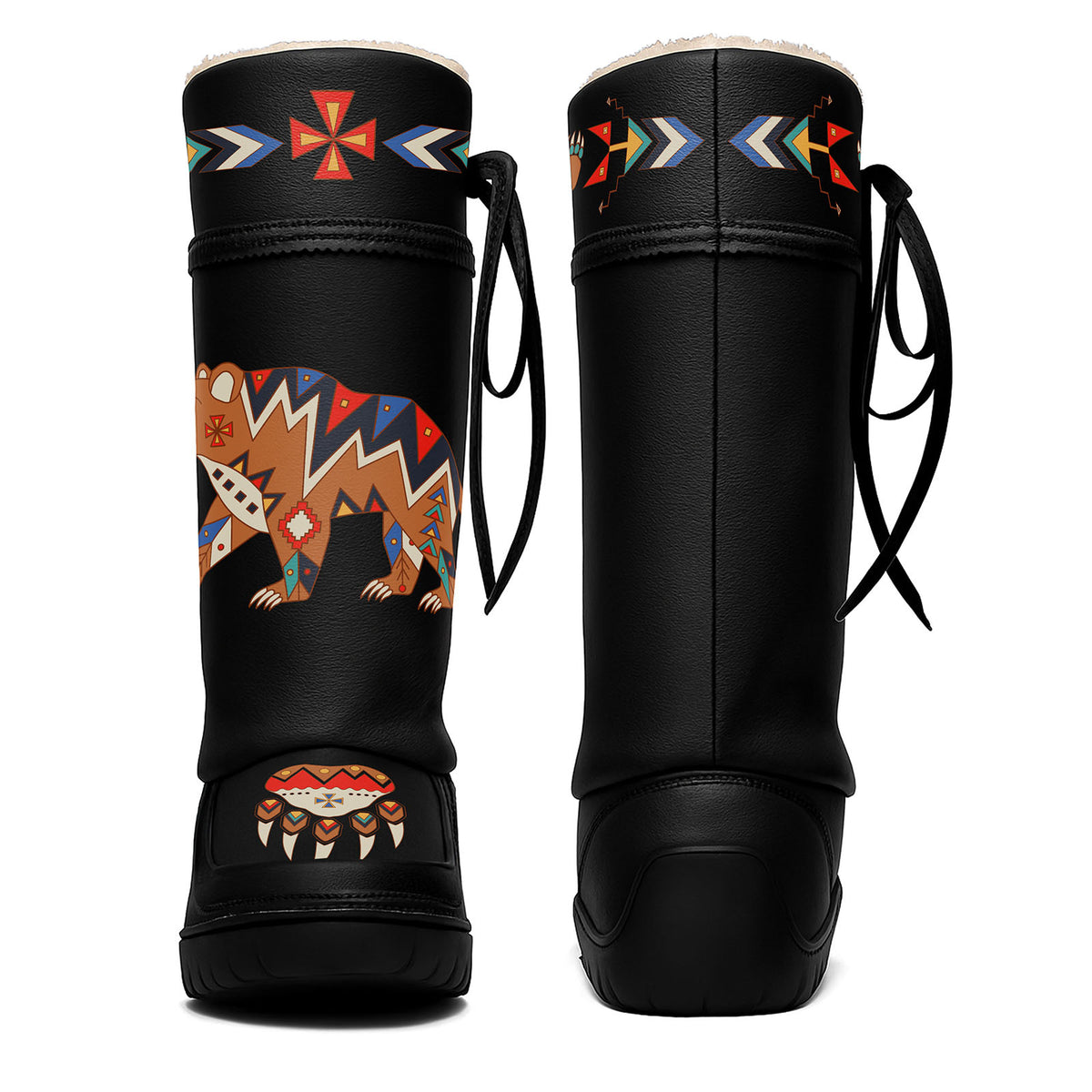 Morning Star Bear Black Real Leather MocLux Tall