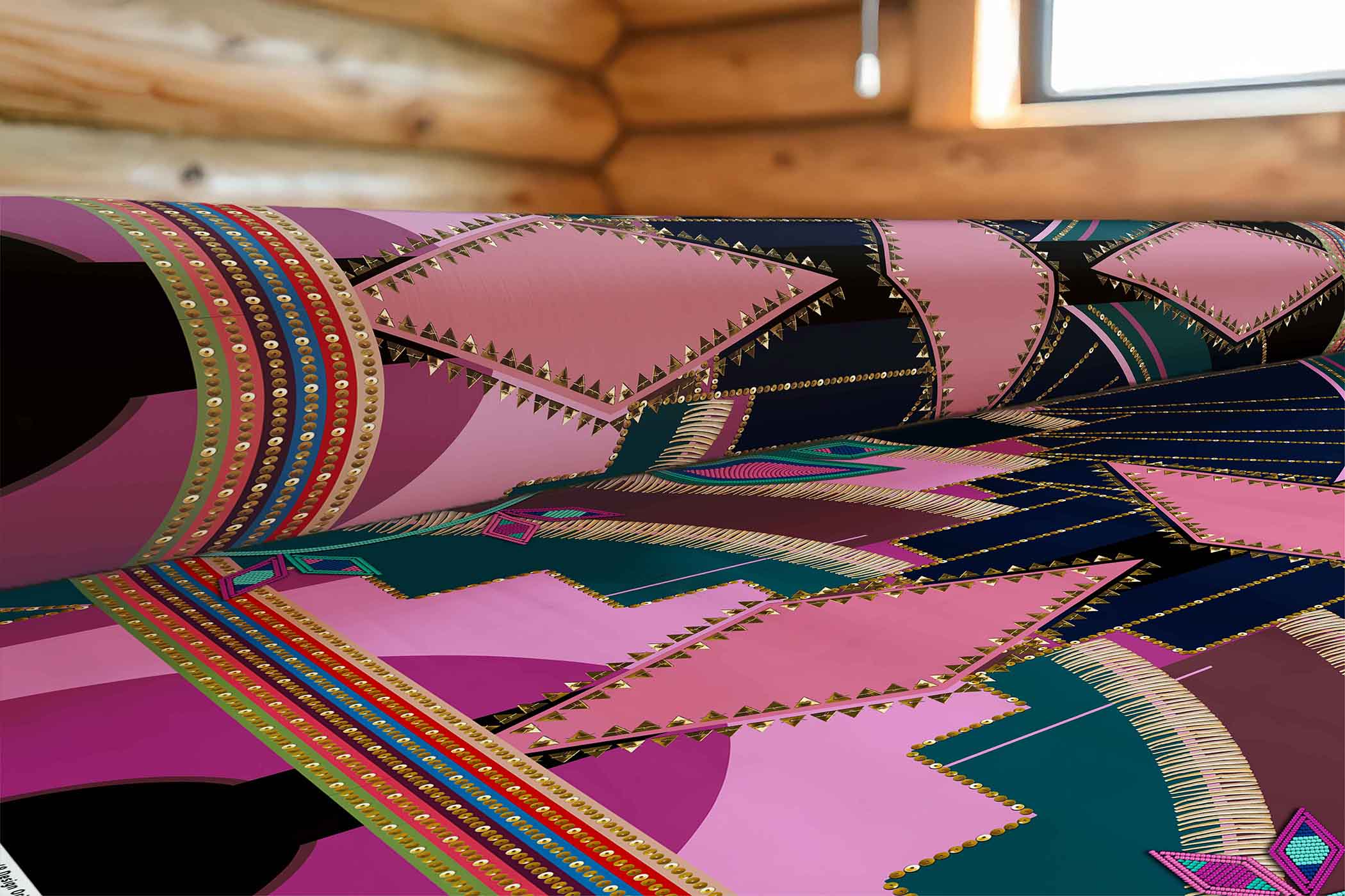 Mosaic Mirage Black 42 Inch Cotton Poplin Pre Order