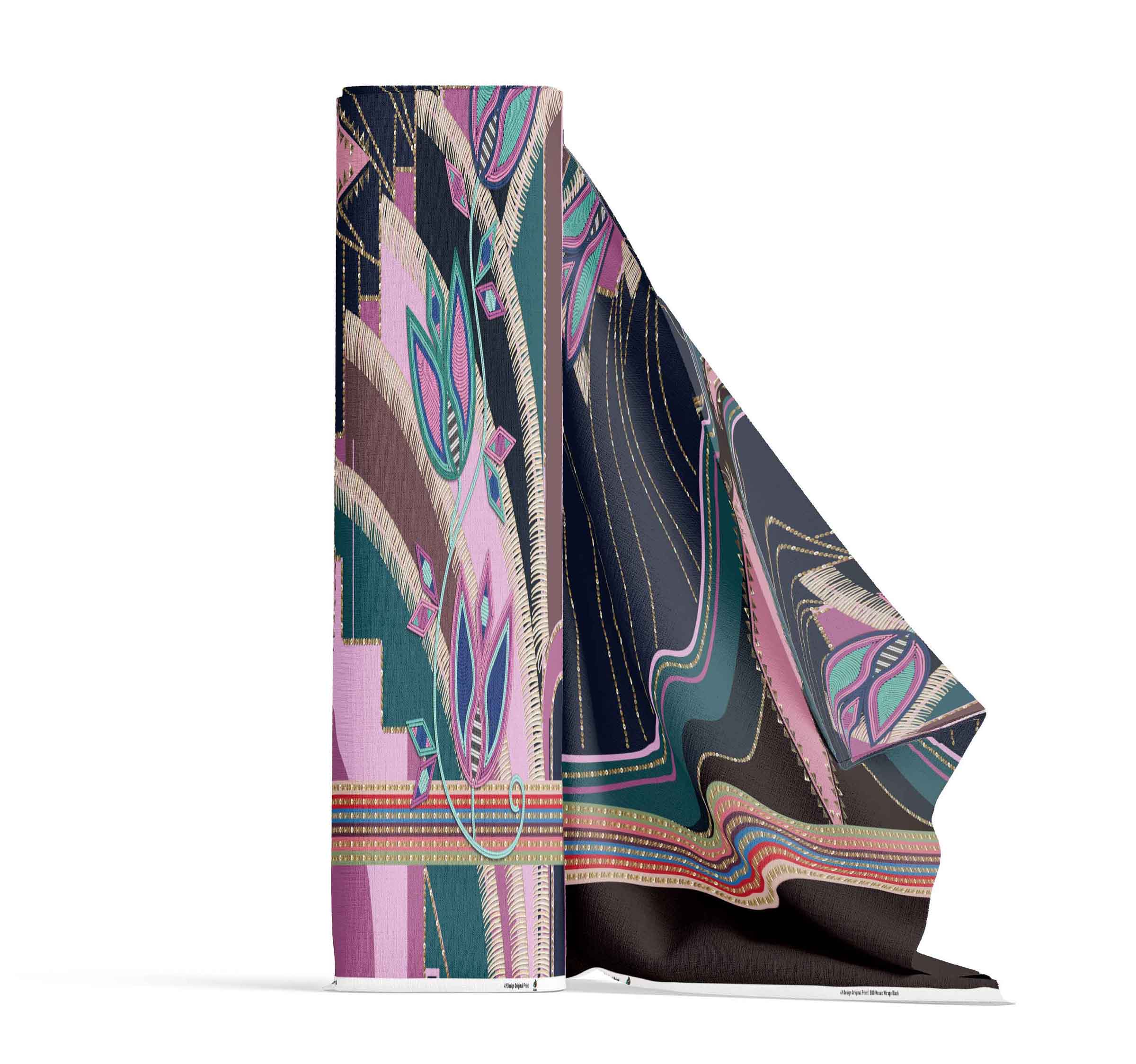 Mosaic Mirage Black 42 Inch Cotton Poplin Pre Order