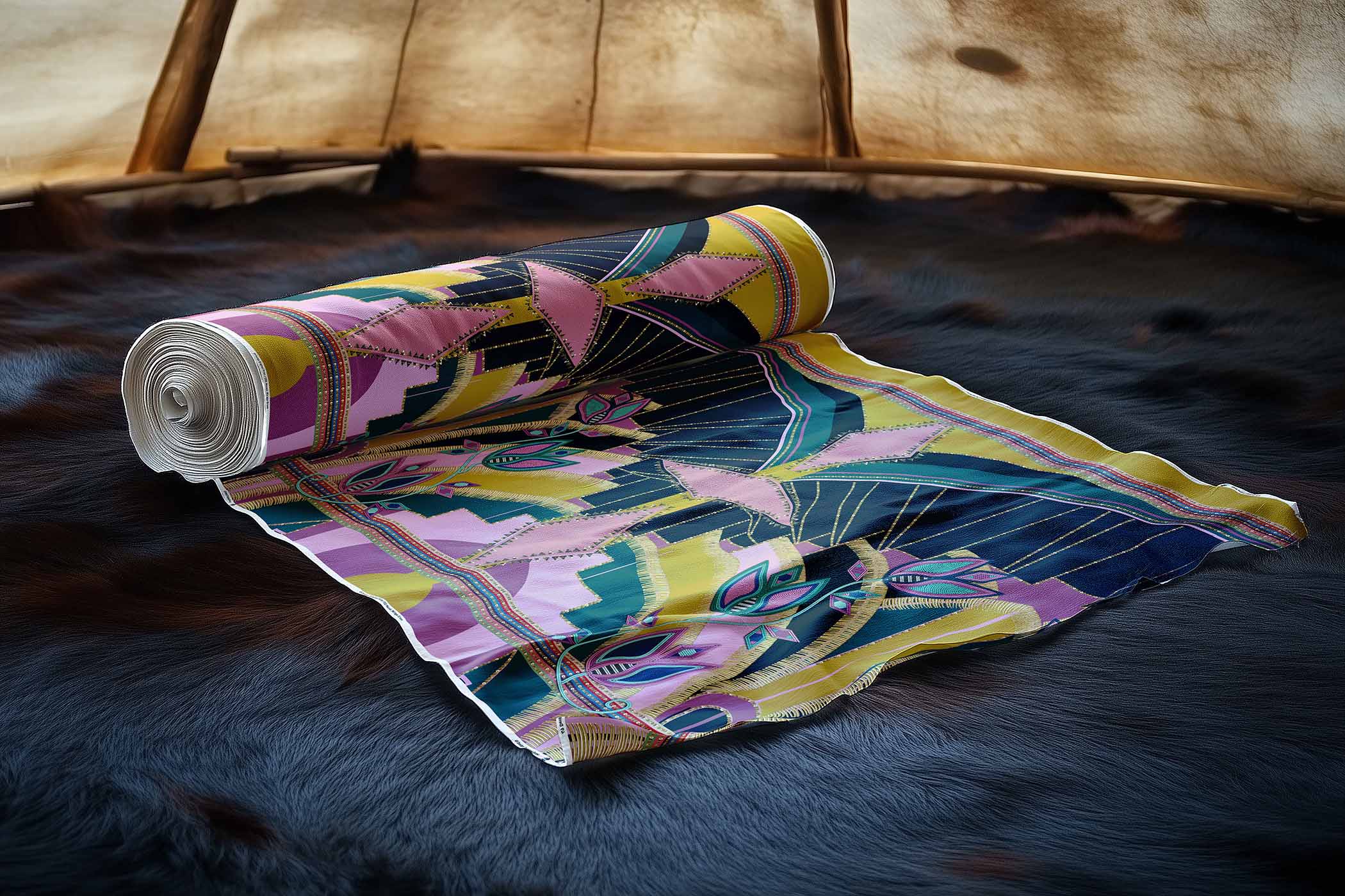 Mosaic Mirage Green 42 Inch Cotton Poplin Pre Order