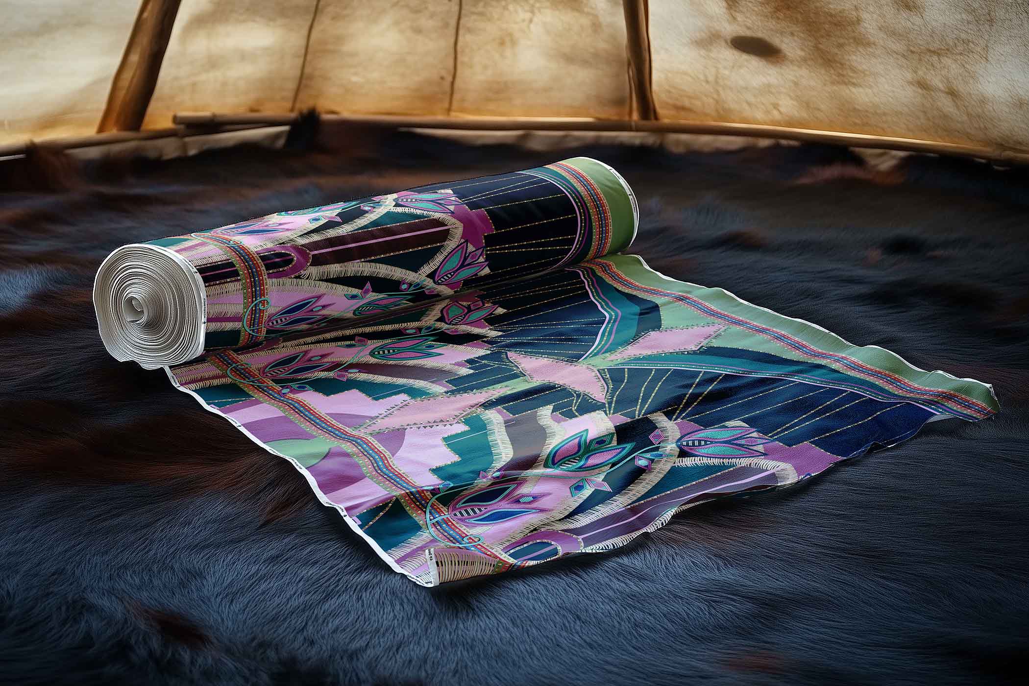 Mosaic Mirage Sage 42 Inch Cotton Poplin Pre Order