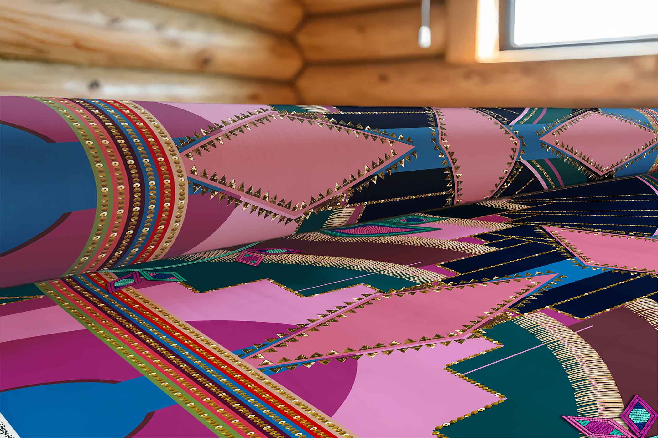 Mosaic Mirage Sky 42 Inch Cotton Poplin Pre Order