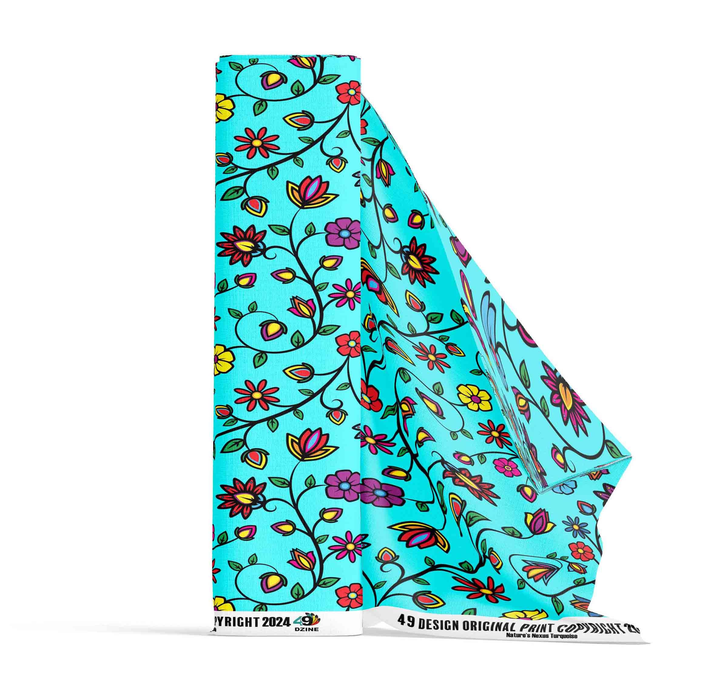 Nature's Nexus Turquoise 42 Inch Cotton Poplin Pre Order